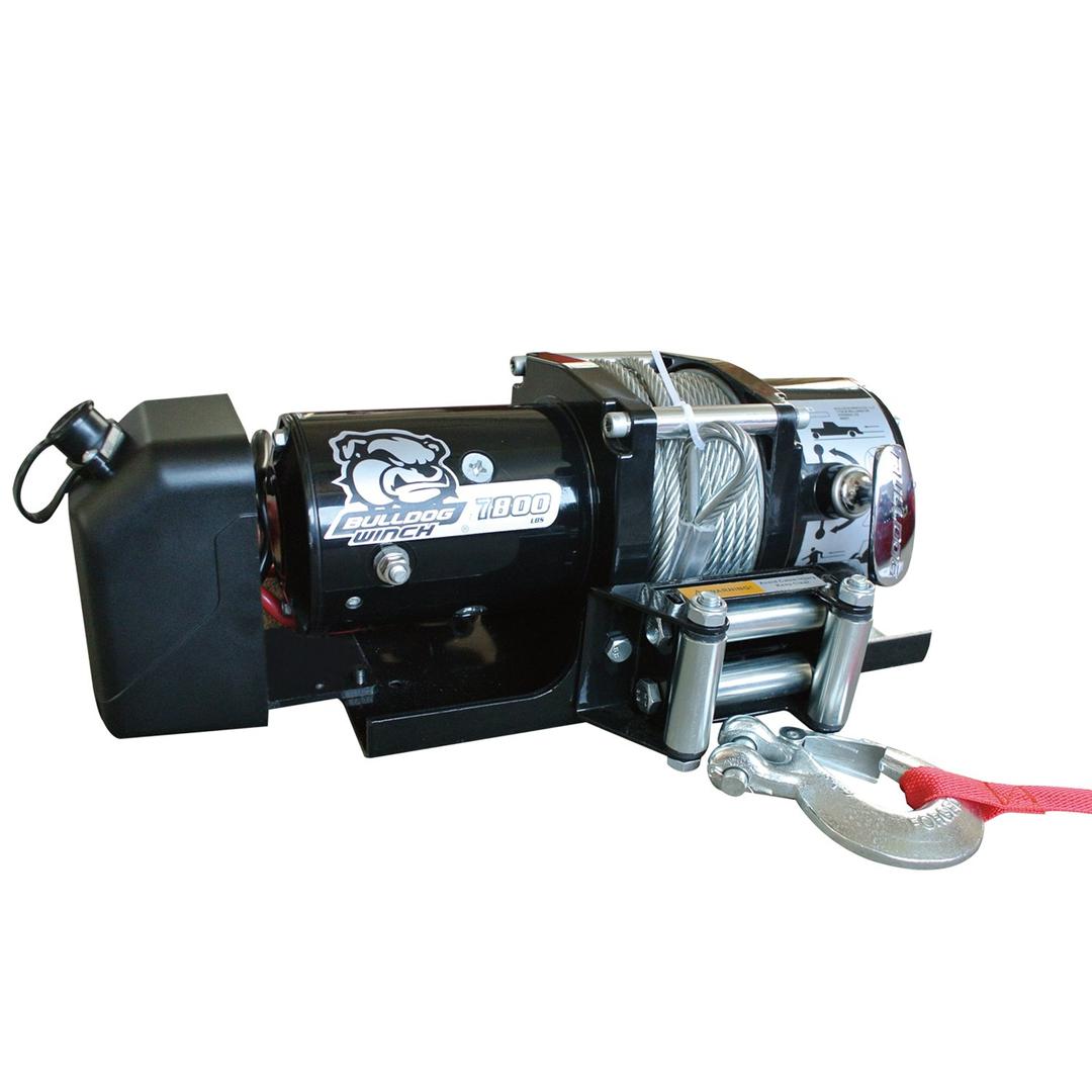 BULLDOG WINCH 10031 Winch (7800lb Trailer with 47.6 ft. Wire Rope, Roller Fairlead, Mounting Plate, Low Profile) from The Twister Group BULLDOG WINCH 10031 Winch (7800lb Trailer with 47.6 ft. Wire Rope, Roller Fairlead, Mounting Plate, Low Profile) - The Twister Group Tools product