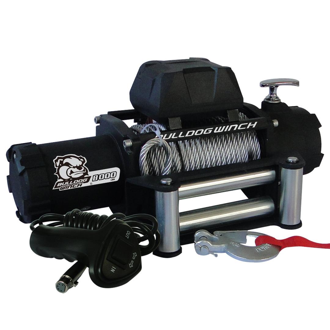 BULLDOG WINCH 10041 Standard Winch (8000lbwith 5.2hp Series Wound Motor, Roller Fairlead, 100 Ft. Wire Rope) from The Twister Group BULLDOG WINCH 10041 Standard Winch (8000lbwith 5.2hp Series Wound Motor, Roller Fairlead, 100 Ft. Wire Rope) - The Twister Group Tools product