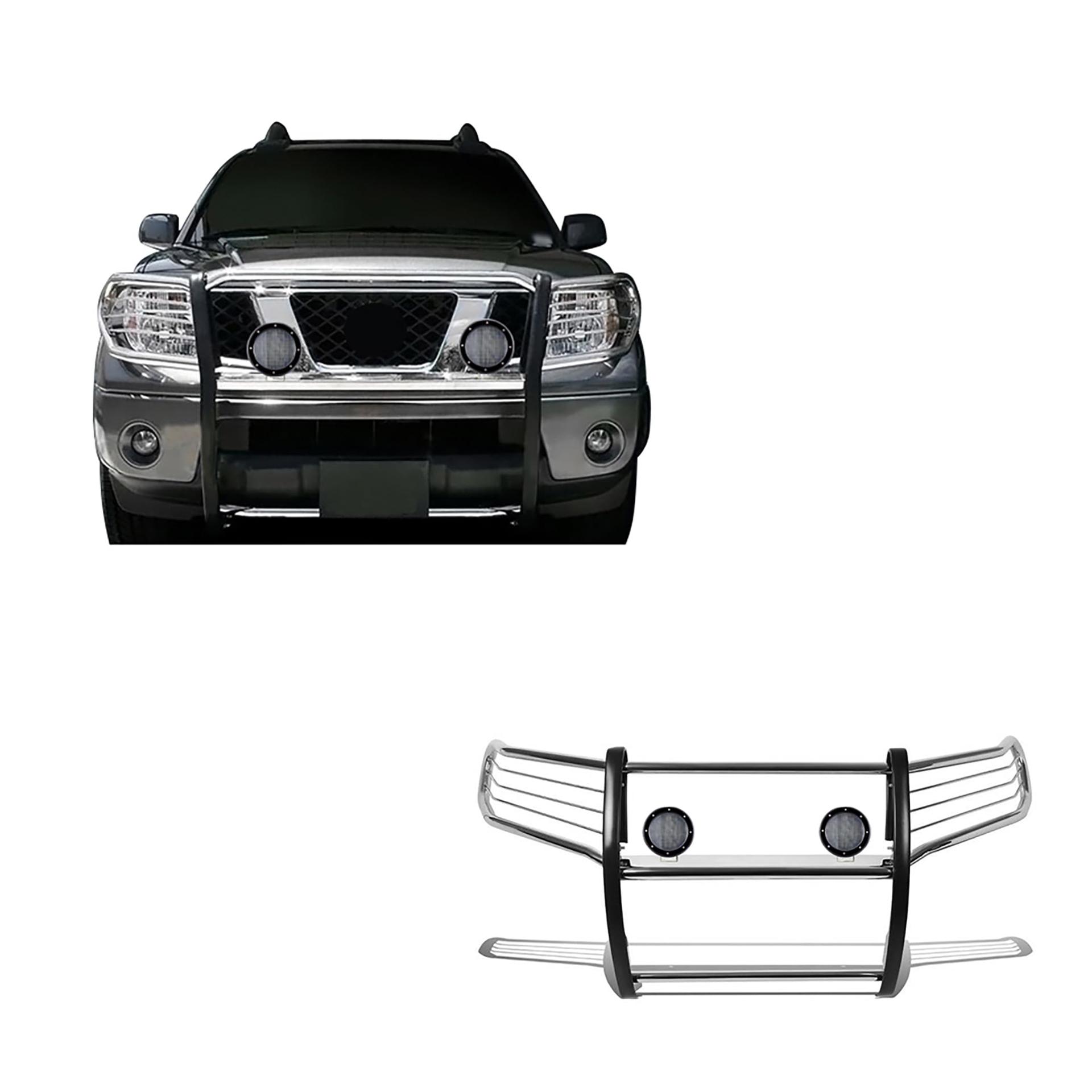BLACK HORSE 17A110200MSS-PLFB Grille brush Bumper Guard Modular Stainless Steel Come with Pair of 5.3 INCH Dia.LED Lights with Black Trim Rings Compatible with 2005-2021 Frontier|2005-2007 Pathfinder - High quality product image showing BLACK HORSE 17A110200MSS-PLFB Grille brush Bumper Guard Modular Stainless Steel Come with Pair of 5.3 INCH Dia.LED Lights with Black Trim Rings Compatible with 2005-2021 Frontier|2005-2007 Pathfinder details and features BLACK HORSE 17A110200MSS-PLFB Grille brush Bumper Guard Modular Stainless Steel Come with Pair of 5.3 INCH Dia.LED Lights with Black Trim Rings Compatible with 2005-2021 Frontier|2005-2007 Pathfinder - High quality product image showing BLACK HORSE 17A110200MSS-PLFB Grille brush Bumper Guard Modular Stainless Steel Come with Pair of 5.3 INCH Dia.LED Lights with Black Trim Rings Compatible with 2005-2021 Frontier|2005-2007 Pathfinder details and features