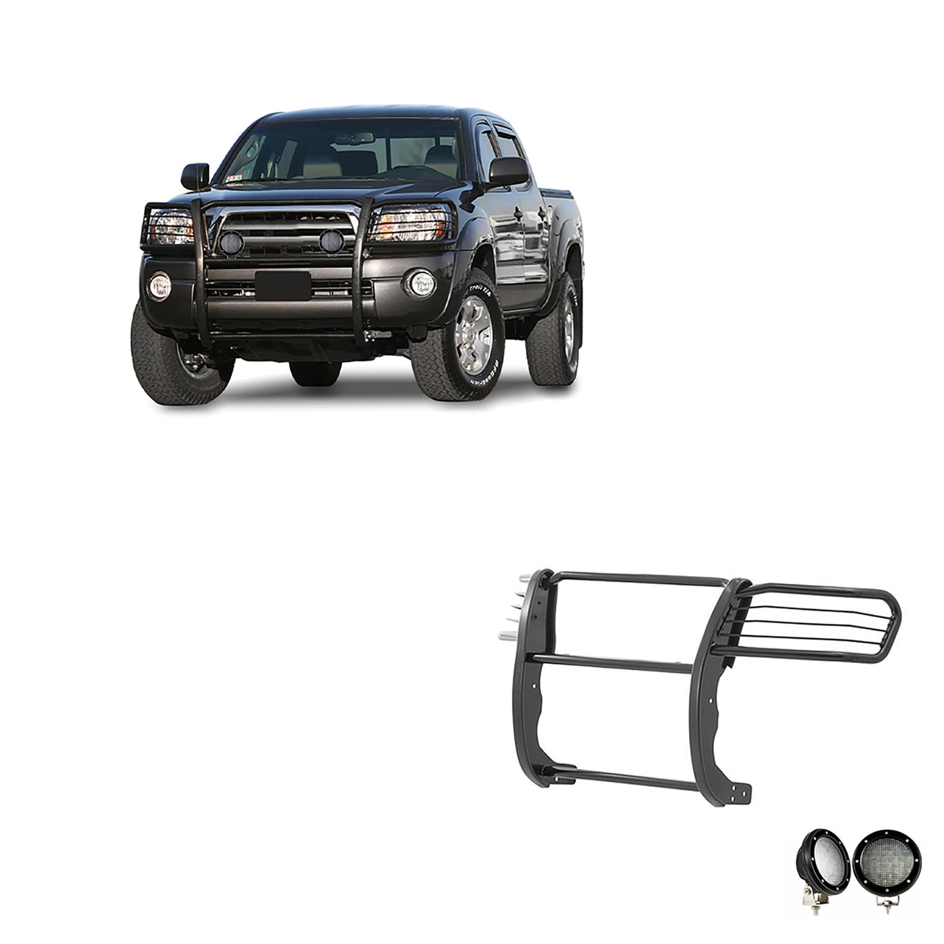 BLACK HORSE 17A096400MA-PLFB Grille brush Bumper Guard Modular Black Come with Pair of 5.3 INCH Dia.LED Lights with Black Trim Rings Compatible with 2005-2015 Toyota Tacoma - High quality product image showing BLACK HORSE 17A096400MA-PLFB Grille brush Bumper Guard Modular Black Come with Pair of 5.3 INCH Dia.LED Lights with Black Trim Rings Compatible with 2005-2015 Toyota Tacoma details and features BLACK HORSE 17A096400MA-PLFB Grille brush Bumper Guard Modular Black Come with Pair of 5.3 INCH Dia.LED Lights with Black Trim Rings Compatible with 2005-2015 Toyota Tacoma - High quality product image showing BLACK HORSE 17A096400MA-PLFB Grille brush Bumper Guard Modular Black Come with Pair of 5.3 INCH Dia.LED Lights with Black Trim Rings Compatible with 2005-2015 Toyota Tacoma details and features