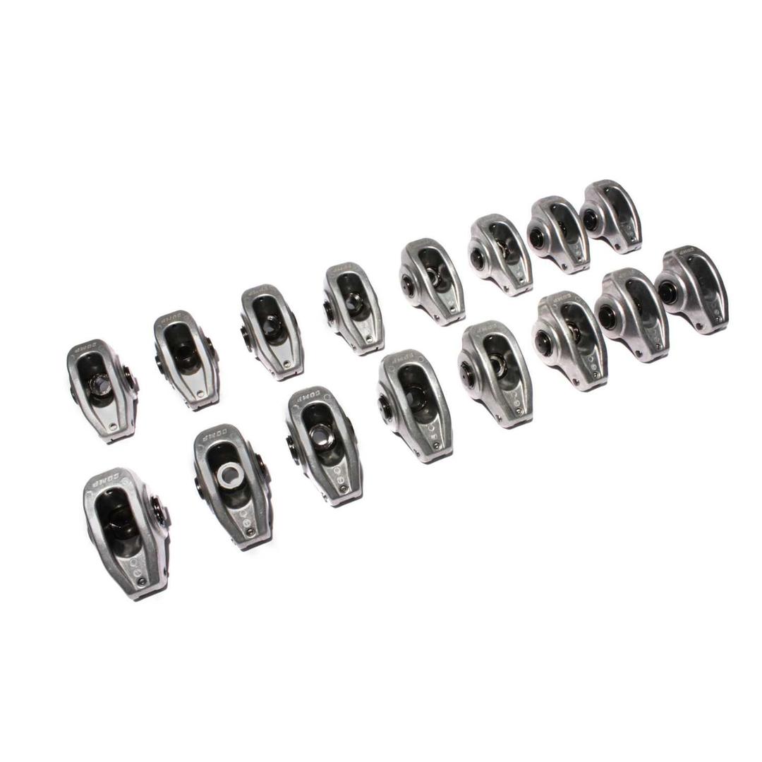 COMP CAMS 17001-16 High Energy Aluminum 1.5 Ratio Roller Rocker Set for SBC 265-400 w/ 3/8 INCH Stud from The Twister Group COMP CAMS 17001-16 High Energy Aluminum 1.5 Ratio Roller Rocker Set for SBC 265-400 w/ 3/8 INCH Stud - The Twister Group Tools product