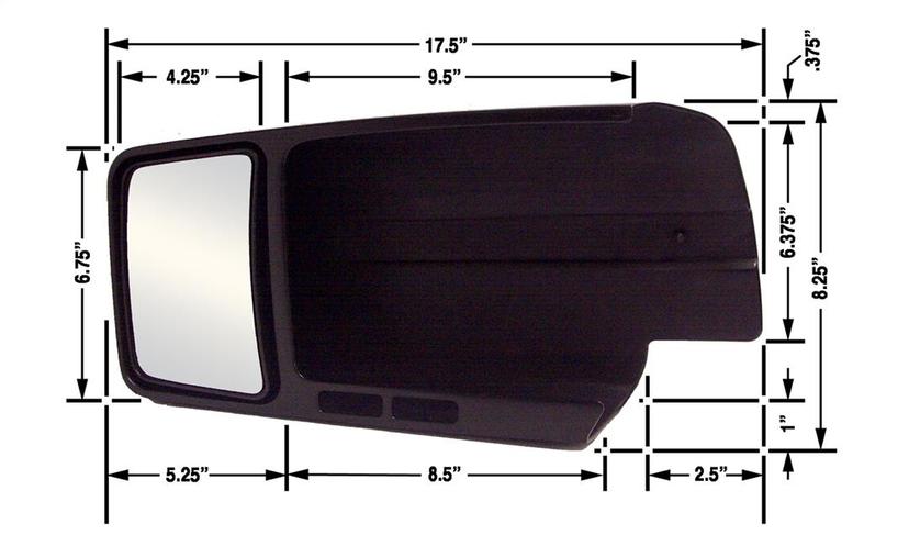 CIPA 11802 Custom Towing Mirror - Ford, Passenger Side CIPA 11802 Custom Towing Mirror - Ford, Passenger Side