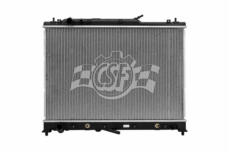CSF 3344 Radiator; Core Dimensions 19-3/4 Inch Length X 29-11/16 Inch Height X 5/8 Inch Depth; One Row; Downflow; Aluminum Core With Plastic Tanks; 1-3/8 Inch Top Left And 1-3/8 Inch Bottom Right Hose Connections; With Transmission Cooler CSF 3344 Radiator; Core Dimensions 19-3/4 Inch Length X 29-11/16 Inch Height X 5/8 Inch Depth; One Row; Downflow; Aluminum Core With Plastic Tanks; 1-3/8 Inch Top Left And 1-3/8 Inch Bottom Right Hose Connections; With Transmission Cooler