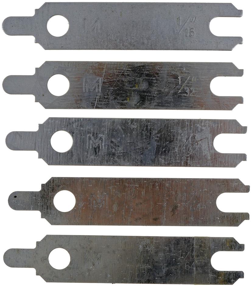 DORMAN 02336 Starter Alignment Shim (1) 1/64 (2) 1/32 and (2) 1/16 In. DORMAN 02336 Starter Alignment Shim (1) 1/64 (2) 1/32 and (2) 1/16 In.