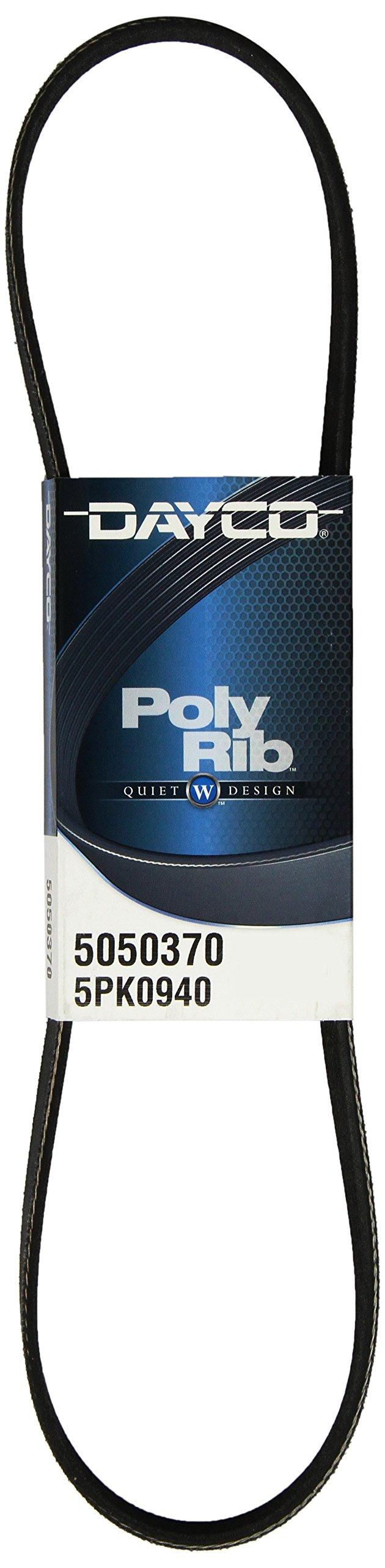 DAYCO 5050370 Serpentine Belt, Black DAYCO 5050370 Serpentine Belt, Black
