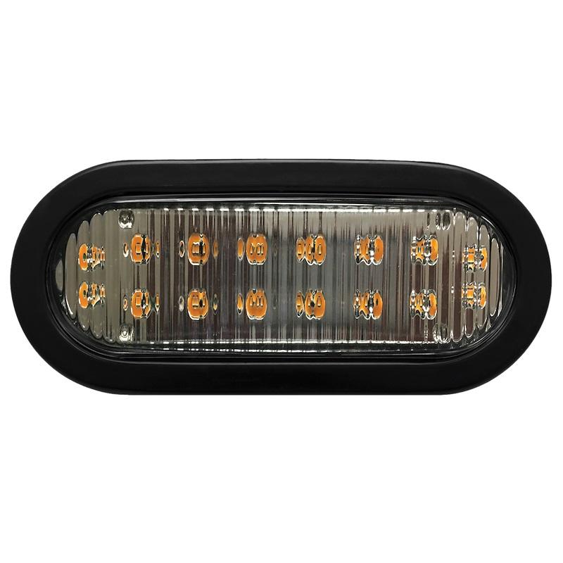 ECCO 3965AB Warning Light; 7.5 Inch Length x 3.3 Inch Width x 2.1 Inch Height; Oval Directional LED; Grommet Mount; Amber/ Blue LEDs; Clear Lens; 8 Flash Patterns; 12 To 24 Volt DC; With R2160GO Oval Grommet/ A9895 Oval Mounting Box ECCO 3965AB Warning Light; 7.5 Inch Length x 3.3 Inch Width x 2.1 Inch Height; Oval Directional LED; Grommet Mount; Amber/ Blue LEDs; Clear Lens; 8 Flash Patterns; 12 To 24 Volt DC; With R2160GO Oval Grommet/ A9895 Oval Mounting Box