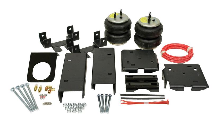 FIRESTONE 2025 Helper Spring Kit; Ride-Rite; Air Spring; Frame Mount; 3200 to 5000 Pound Leveling Capacity; Adjustable from 5 to 100 PSI; Rubber; Includes Air Springs/Brackets/Air Line/Hardware; Air Compressor Sold Separately FIRESTONE 2025 Helper Spring Kit; Ride-Rite; Air Spring; Frame Mount; 3200 to 5000 Pound Leveling Capacity; Adjustable from 5 to 100 PSI; Rubber; Includes Air Springs/Brackets/Air Line/Hardware; Air Compressor Sold Separately