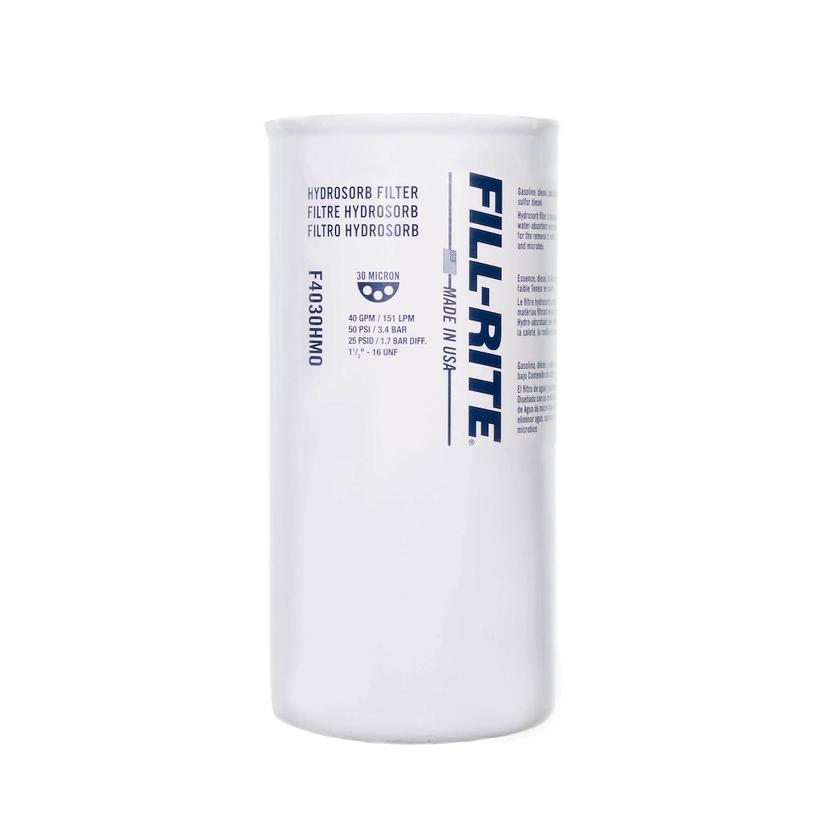 FILL-RITE F4030HM0 40 GPM 30 MICRON WATER DETECTING FI, Filter Element Insert; Removes Particulates; Compatible With Fill-Rite 700ACCF7017 Liquid Transfer Tank Pump Filter Head; Filters To 30 Microns; 40 Gallons Per Minute FILL-RITE F4030HM0 40 GPM 30 MICRON WATER DETECTING FI, Filter Element Insert; Removes Particulates; Compatible With Fill-Rite 700ACCF7017 Liquid Transfer Tank Pump Filter Head; Filters To 30 Microns; 40 Gallons Per Minute