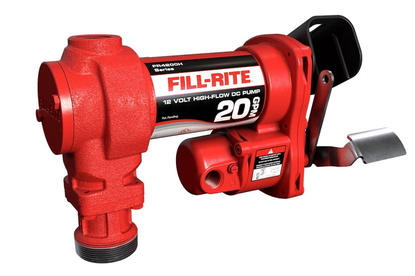 FILL-RITE FR4204H 12V DC HI-FLOW PUMP ONLY, Diesel/ Gasoline/ Kerosene/ E15/ Biodiesel Up To B20; Electric; 12 Volt DC; 20 Gallons Per Minute; 1 Inch NPT Inlet x 1 Inch NPT Outlet; Cast Iron Construction; 16 PSI Maximum Operating Pressure FILL-RITE FR4204H 12V DC HI-FLOW PUMP ONLY, Diesel/ Gasoline/ Kerosene/ E15/ Biodiesel Up To B20; Electric; 12 Volt DC; 20 Gallons Per Minute; 1 Inch NPT Inlet x 1 Inch NPT Outlet; Cast Iron Construction; 16 PSI Maximum Operating Pressure
