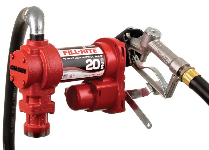 FILL-RITE FR4210H 12V 20 GPM Fuel Transfer Pump with Discharge Hose & Manual Nozzle | Gasoline, Diesel, Kerosene, Ethanol & Methanol Blends & Biodiesel FILL-RITE FR4210H 12V 20 GPM Fuel Transfer Pump with Discharge Hose & Manual Nozzle | Gasoline, Diesel, Kerosene, Ethanol & Methanol Blends & Biodiesel