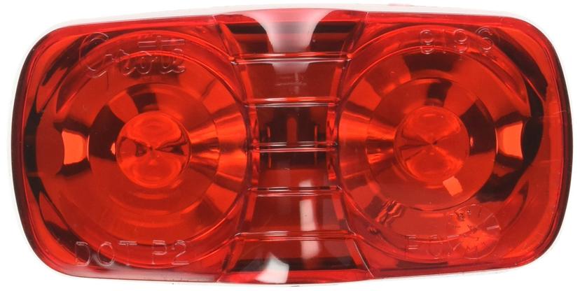 GROTE 46792-5 Red Two-Bulb Square-Corner Clearance Marker Light (Duramold) GROTE 46792-5 Red Two-Bulb Square-Corner Clearance Marker Light (Duramold)