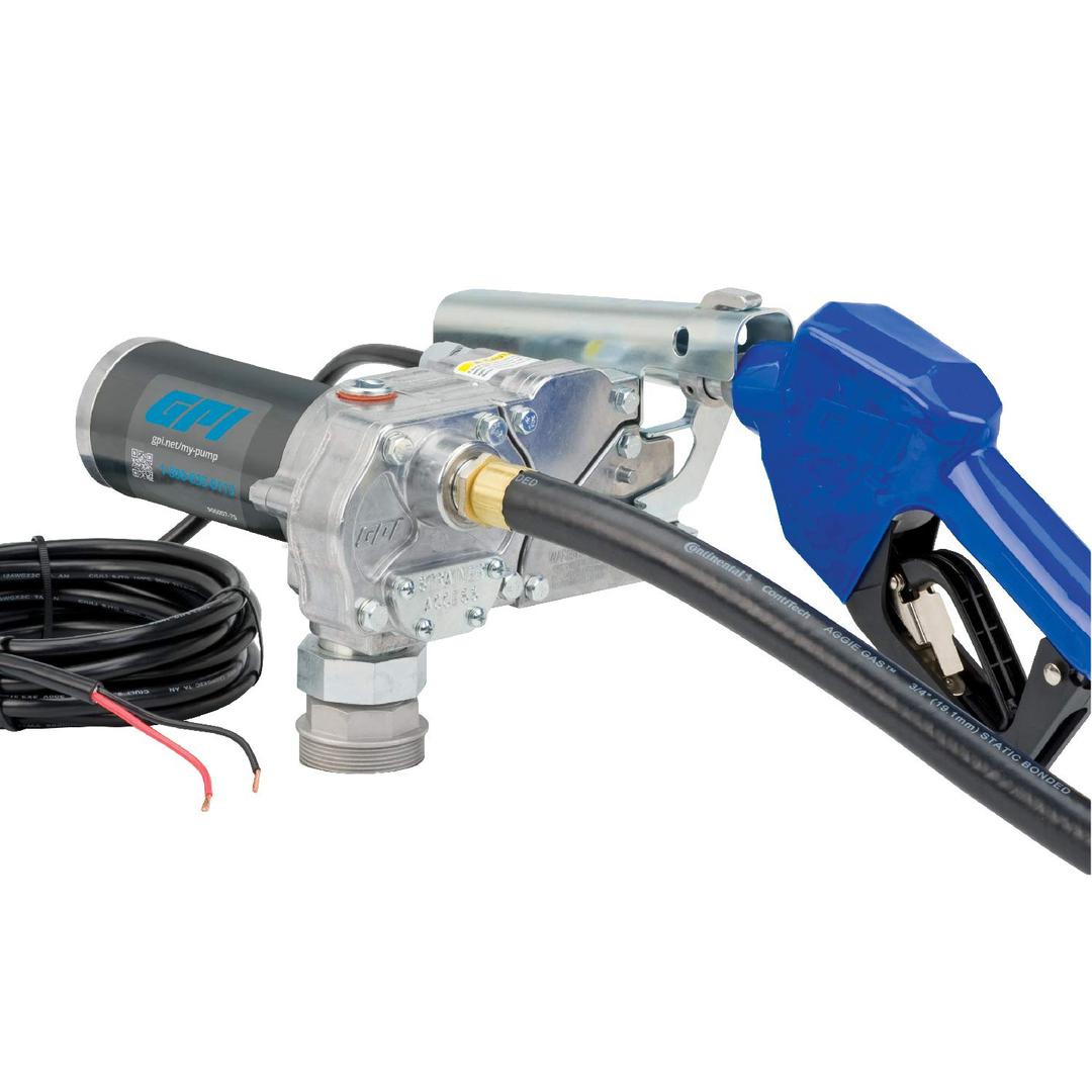 GPI 110000-100 M-150S Fuel Transfer Pump, Automatic Shut-Off Nozzle, 15 GPM Fuel Pump, 12FT Hose, Power Cord, Spin Collar, Adjustable Suction Pipe from The Twister Group GPI 110000-100 M-150S Fuel Transfer Pump, Automatic Shut-Off Nozzle, 15 GPM Fuel Pump, 12FT Hose, Power Cord, Spin Collar, Adjustable Suction Pipe - The Twister Group Tools product