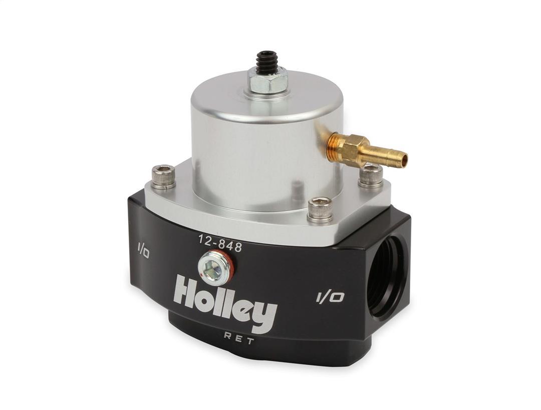 HOLLEY 12848 12-848 10AN Inlet / Outlet 8AN Return 40-70 PSI Billet Fuel Pressure Regulator, Black Anodized from The Twister Group HOLLEY 12848 12-848 10AN Inlet / Outlet 8AN Return 40-70 PSI Billet Fuel Pressure Regulator, Black Anodized - The Twister Group product