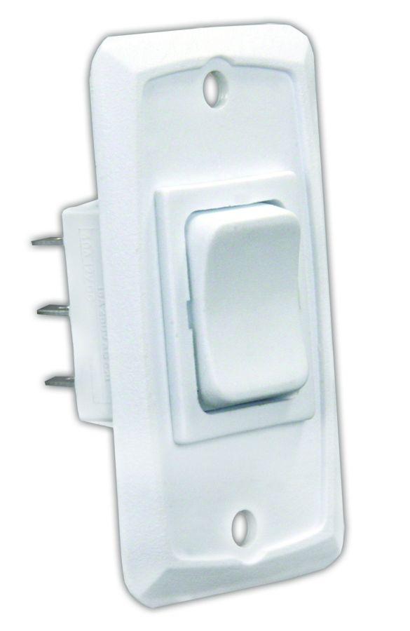 JR PRODUCTS 12835 White DPDT Mom-On/Off/Mom-On Switch from The Twister Group JR PRODUCTS 12835 White DPDT Mom-On/Off/Mom-On Switch - The Twister Group product