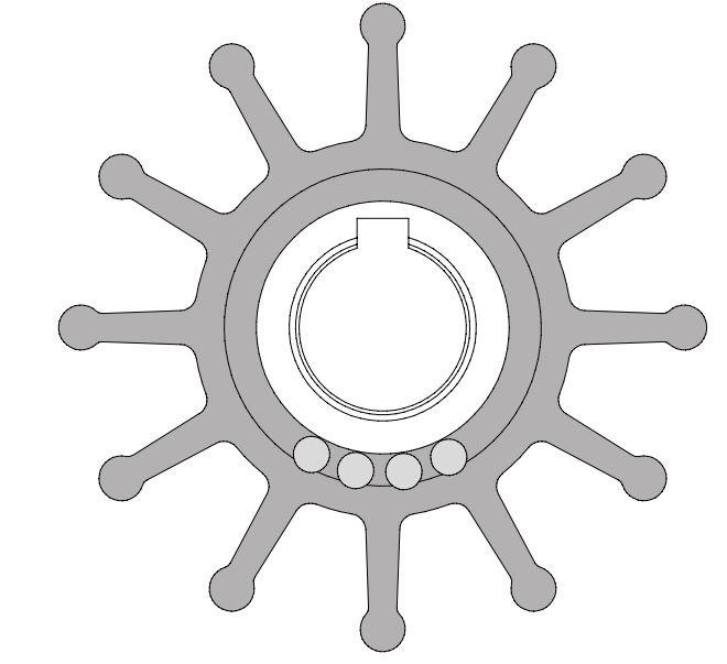 JOHNSON PUMP 09-701B-1 Water Pump Impeller JOHNSON PUMP 09-701B-1 Water Pump Impeller