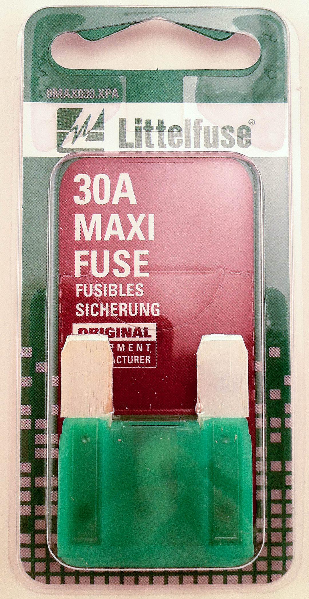 LITTELFUSE MAX30BP MAXIFUSE 5 CDS/PACK 30A, Green Blade; 30 Amp; Slow Blow; Pack Of 5; Carded - High quality product image showing LITTELFUSE MAX30BP MAXIFUSE 5 CDS/PACK 30A, Green Blade; 30 Amp; Slow Blow; Pack Of 5; Carded details and features LITTELFUSE MAX30BP MAXIFUSE 5 CDS/PACK 30A, Green Blade; 30 Amp; Slow Blow; Pack Of 5; Carded - High quality product image showing LITTELFUSE MAX30BP MAXIFUSE 5 CDS/PACK 30A, Green Blade; 30 Amp; Slow Blow; Pack Of 5; Carded details and features