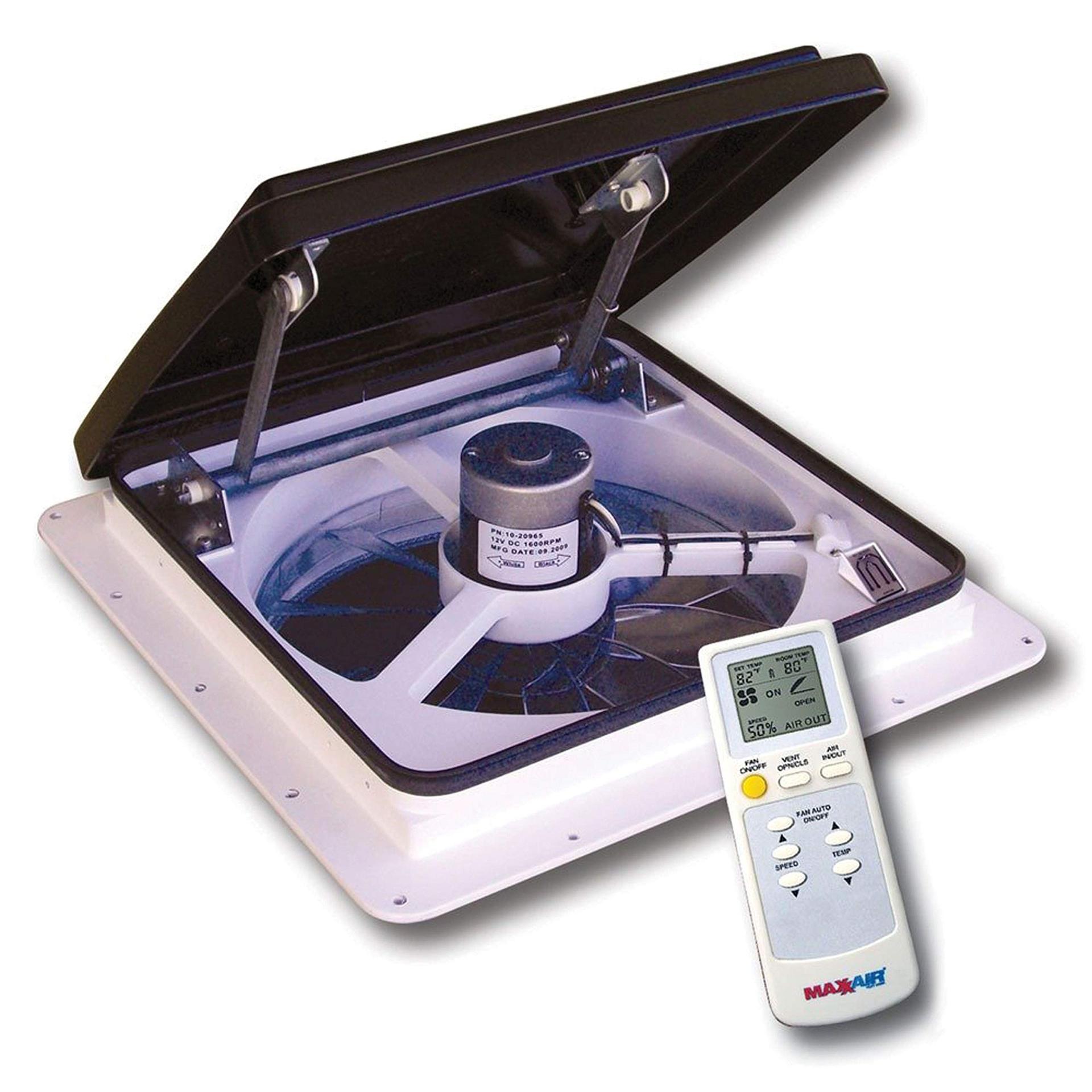 MAXXAIR 00-04500K Maxxfan Plus High Powered 10-Speed RV Intake and Exhaust Fan - Manual or Remote Control Electric Opening, Easy Ceiling Controls, Rain Sensor with Automatic Lid Closure, Smoke - High quality product image showing MAXXAIR 00-04500K Maxxfan Plus High Powered 10-Speed RV Intake and Exhaust Fan - Manual or Remote Control Electric Opening, Easy Ceiling Controls, Rain Sensor with Automatic Lid Closure, Smoke details and features MAXXAIR 00-04500K Maxxfan Plus High Powered 10-Speed RV Intake and Exhaust Fan - Manual or Remote Control Electric Opening, Easy Ceiling Controls, Rain Sensor with Automatic Lid Closure, Smoke - High quality product image showing MAXXAIR 00-04500K Maxxfan Plus High Powered 10-Speed RV Intake and Exhaust Fan - Manual or Remote Control Electric Opening, Easy Ceiling Controls, Rain Sensor with Automatic Lid Closure, Smoke details and features