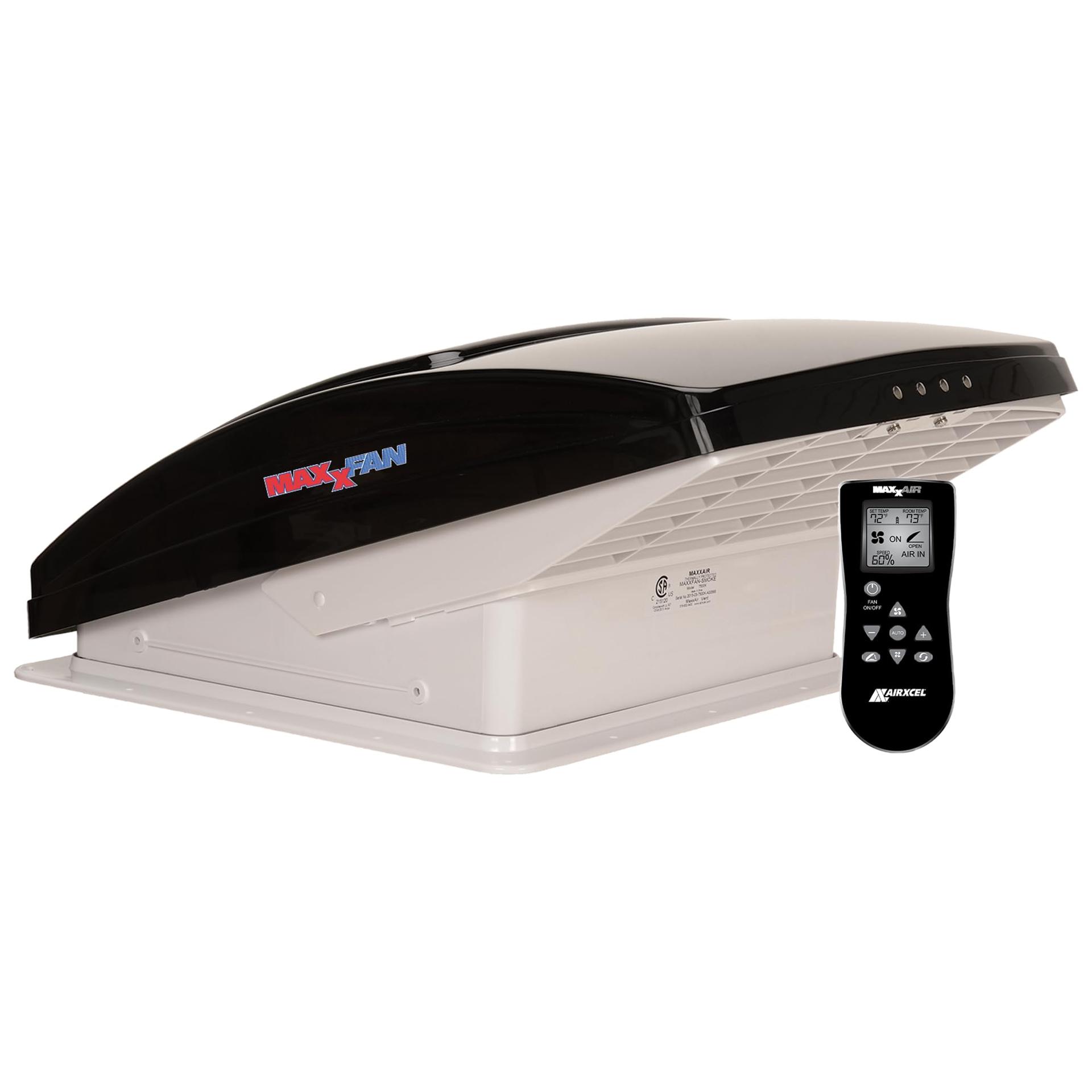 MAXXAIR 00-07500K Maxxfan Deluxe Vent, Fan and Vent Cover All in One - Powerful 10-Speed Reversible Fan with Thermostat, Built-in Rain Cover, Remote Control, Intake & Exhaust Fan, Smoke - High quality product image showing MAXXAIR 00-07500K Maxxfan Deluxe Vent, Fan and Vent Cover All in One - Powerful 10-Speed Reversible Fan with Thermostat, Built-in Rain Cover, Remote Control, Intake & Exhaust Fan, Smoke details and features MAXXAIR 00-07500K Maxxfan Deluxe Vent, Fan and Vent Cover All in One - Powerful 10-Speed Reversible Fan with Thermostat, Built-in Rain Cover, Remote Control, Intake & Exhaust Fan, Smoke - High quality product image showing MAXXAIR 00-07500K Maxxfan Deluxe Vent, Fan and Vent Cover All in One - Powerful 10-Speed Reversible Fan with Thermostat, Built-in Rain Cover, Remote Control, Intake & Exhaust Fan, Smoke details and features