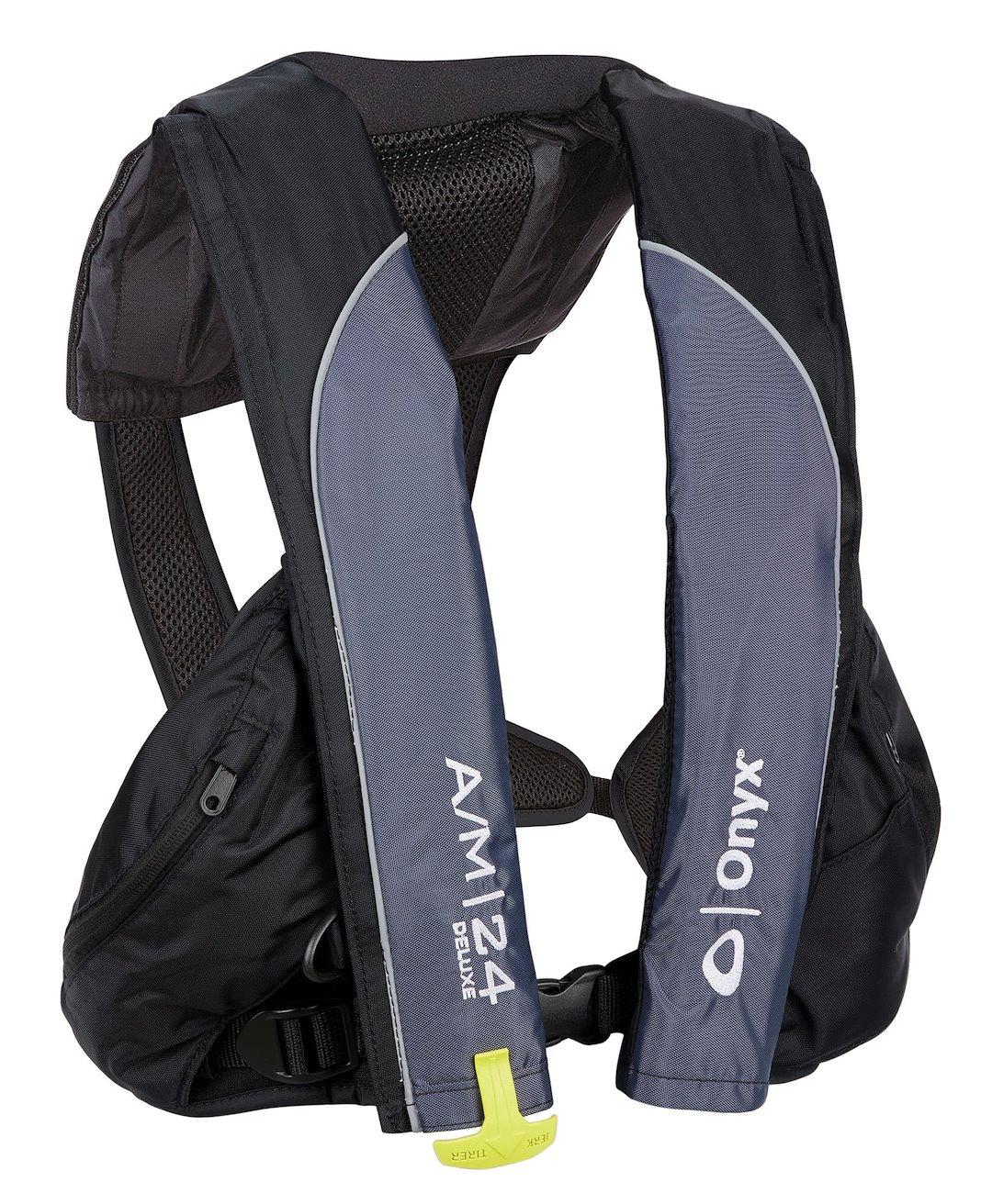 ONYX 132100-700-004-23 A/M-24 DELUXE AUTO/MANUAL IPFD, Life Vest; Fits Chest Sizes 30 Inch To 52 Inch; U S Coast Guard Certified; Universal Adult; Nylon; Black; Single; With Adjustable Belt/ Zipper And Gusseted Utility Pockets from The Twister Group ONYX 132100-700-004-23 A/M-24 DELUXE AUTO/MANUAL IPFD, Life Vest; Fits Chest Sizes 30 Inch To 52 Inch; U S Coast Guard Certified; Universal Adult; Nylon; Black; Single; With Adjustable Belt/ Zipper And Gusseted Utility Pockets - The Twister Group Tools product