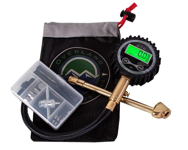 OVERLAND 12010001 OVS Digital Tire Gauge with Valve Kit & Storage Bag OVERLAND 12010001 OVS Digital Tire Gauge with Valve Kit & Storage Bag