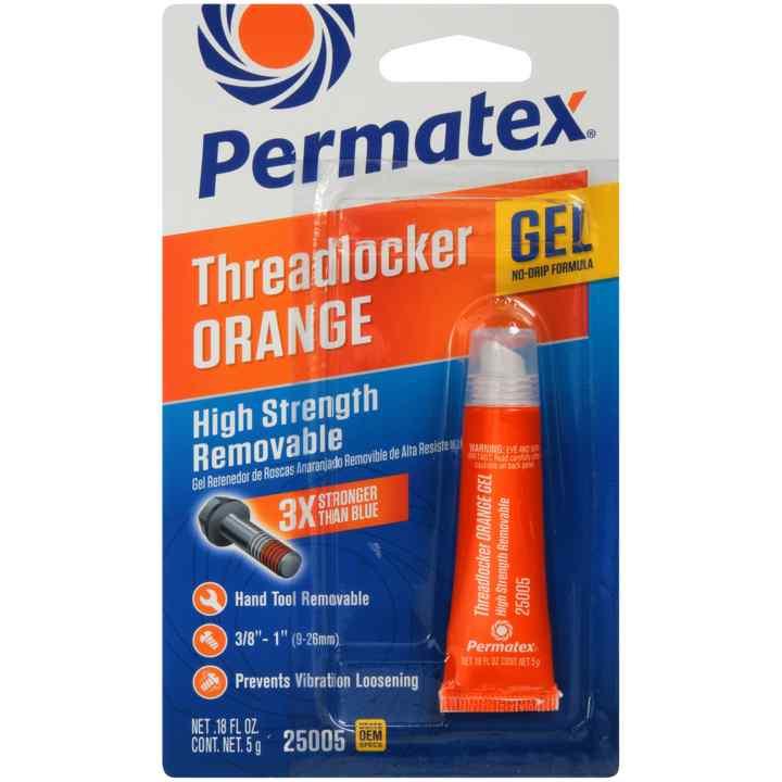 PERMATEX 25005 High Strength Removable Threadlocker Orange Gel, 5 g PERMATEX 25005 High Strength Removable Threadlocker Orange Gel, 5 g