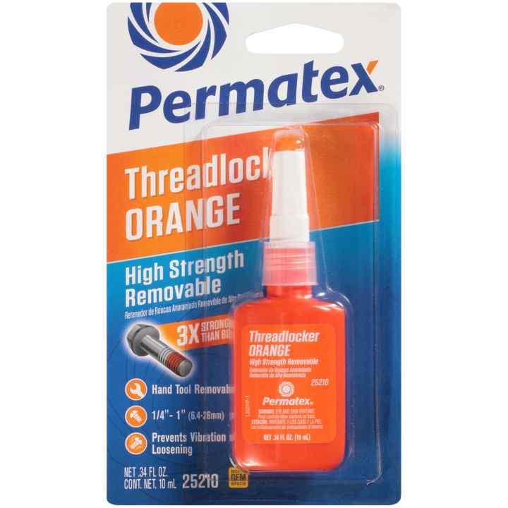 PERMATEX 25210 High Strength Removable Threadlocker Orange Liquid, 10 ml PERMATEX 25210 High Strength Removable Threadlocker Orange Liquid, 10 ml