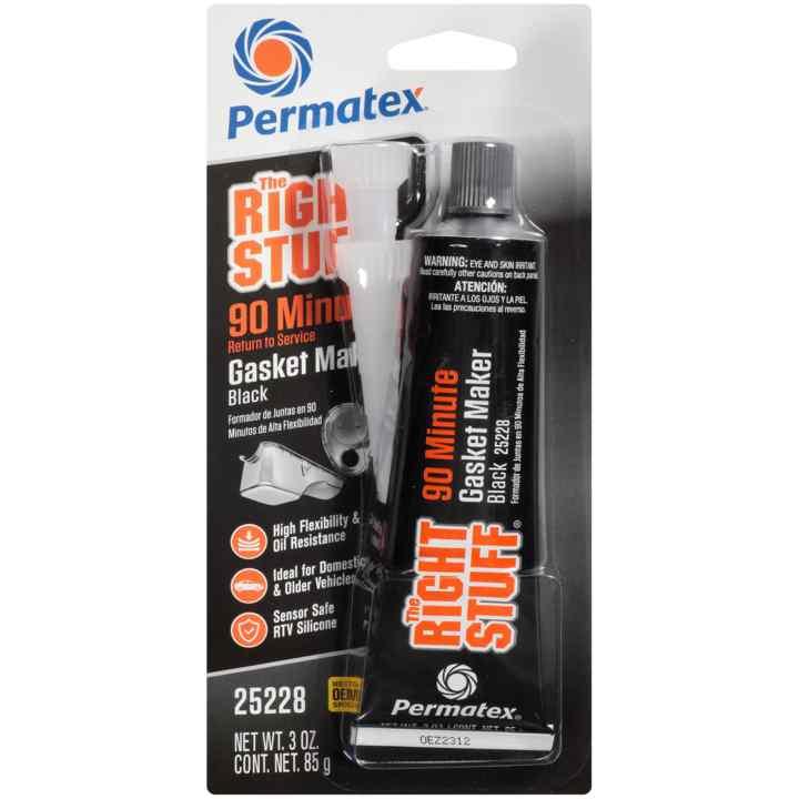 PERMATEX 25228 The Right Stuff 90 Minute Black Gasket Maker, 3 oz, 1 Count PERMATEX 25228 The Right Stuff 90 Minute Black Gasket Maker, 3 oz, 1 Count