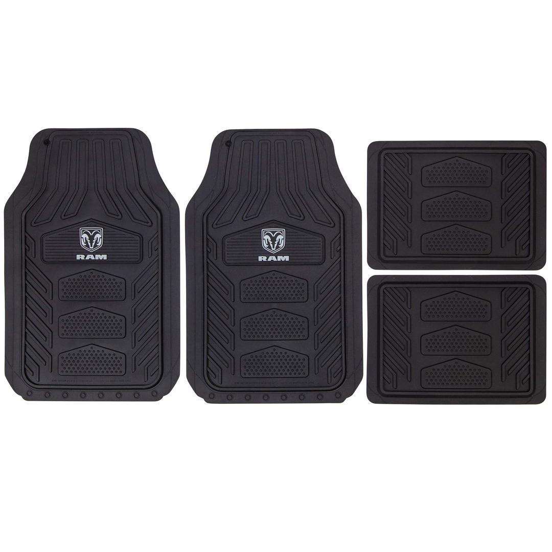 PLASTICOLOR 001672R25 RAM WeatherPro 4 Piece Gray Logo Floor Mat Set from The Twister Group PLASTICOLOR 001672R25 RAM WeatherPro 4 Piece Gray Logo Floor Mat Set - The Twister Group product