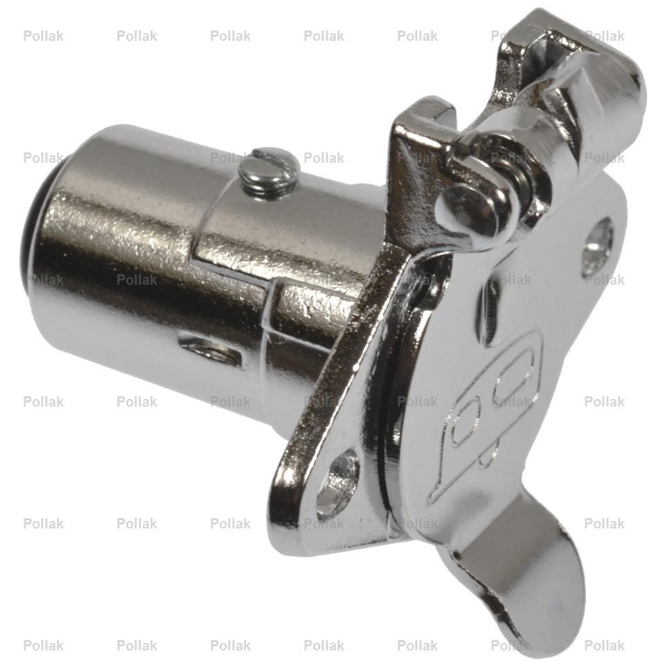 POLLAK 11-410P 4-WAY CONNECTOR SOCKET, Vehicle Side; 4 Way Round Socket; 12 To 24 Volts; 20 Amps; Chrome Plated Die Cast ABS Plastic; Retail Packaging from The Twister Group POLLAK 11-410P 4-WAY CONNECTOR SOCKET, Vehicle Side; 4 Way Round Socket; 12 To 24 Volts; 20 Amps; Chrome Plated Die Cast ABS Plastic; Retail Packaging - The Twister Group Tools product