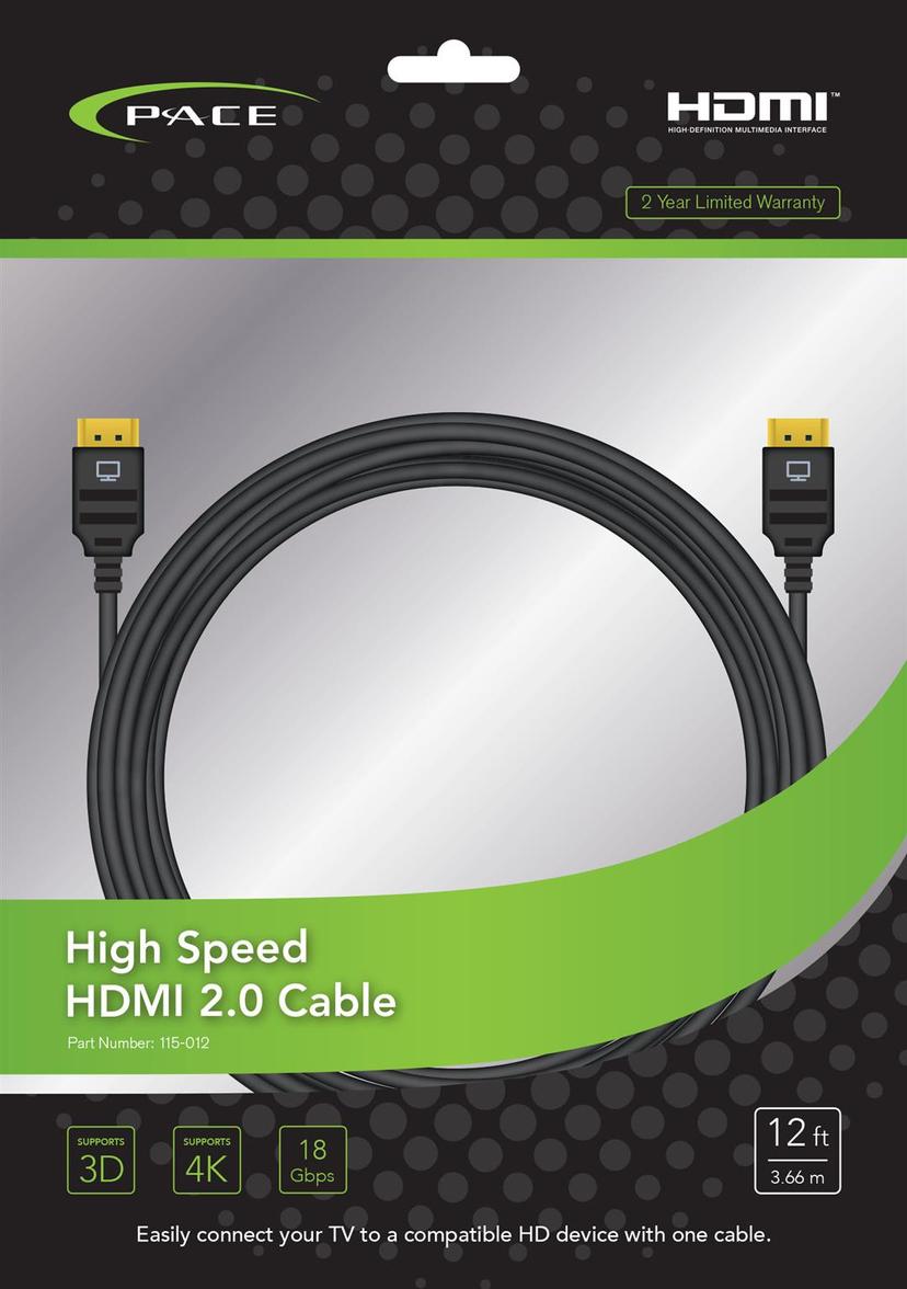 PACE 115012 115-012 High Speed & Cl3 Rated Hdmi 12 PACE 115012 115-012 High Speed & Cl3 Rated Hdmi 12