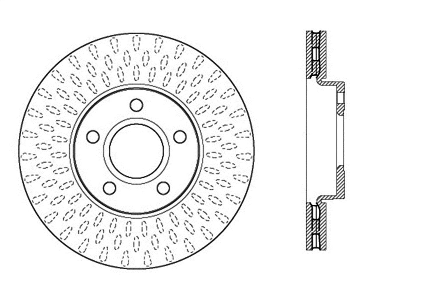 STOP TECH 128.61100R Sport Cross Drilled Brake Rotor (Front Right) - High quality product image showing STOP TECH 128.61100R Sport Cross Drilled Brake Rotor (Front Right) details and features STOP TECH 128.61100R Sport Cross Drilled Brake Rotor (Front Right) - High quality product image showing STOP TECH 128.61100R Sport Cross Drilled Brake Rotor (Front Right) details and features