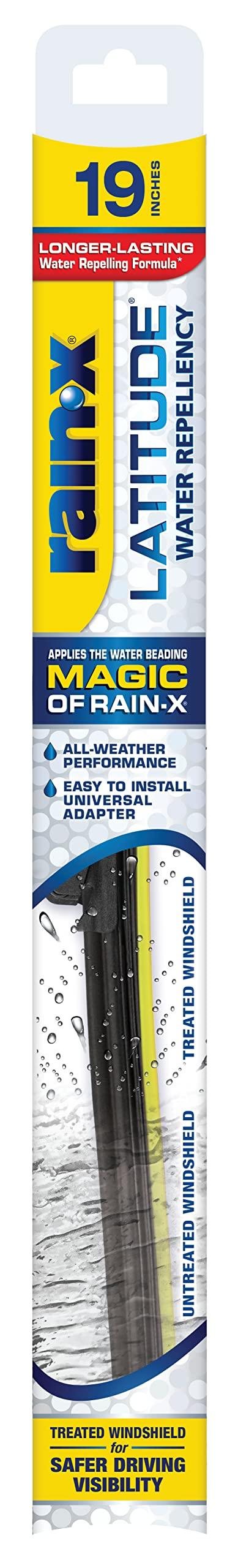 RAIN-X 5079276-2 Latitude 2-In-1 Water Repellent Wiper Blades, 19 Inch Windshield Wipers (Pack Of 1), Automotive Replacement Windshield Wiper Blades With Patented Water Repellency Formula RAIN-X 5079276-2 Latitude 2-In-1 Water Repellent Wiper Blades, 19 Inch Windshield Wipers (Pack Of 1), Automotive Replacement Windshield Wiper Blades With Patented Water Repellency Formula