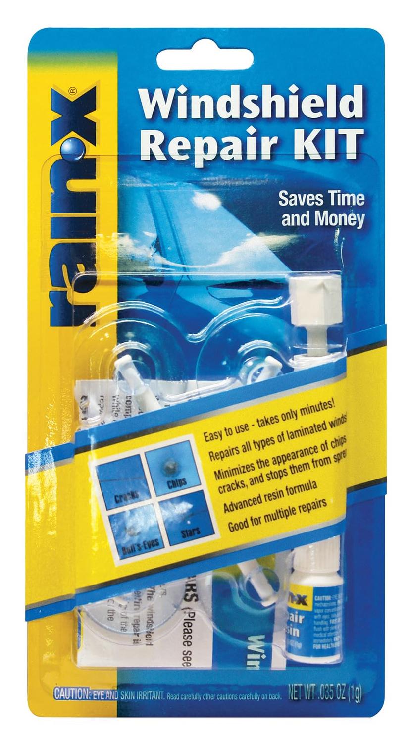 RAIN-X 600001 Windshield Repair Kit - Quick And Easy Durable Resin Based Kit for Chips and Cracks, Good For Round Damage Below 1 INCH In Diameter And Cracks Smaller Than 12 INCH In Length, BLUE,YELLOW RAIN-X 600001 Windshield Repair Kit - Quick And Easy Durable Resin Based Kit for Chips and Cracks, Good For Round Damage Below 1 INCH In Diameter And Cracks Smaller Than 12 INCH In Length, BLUE,YELLOW