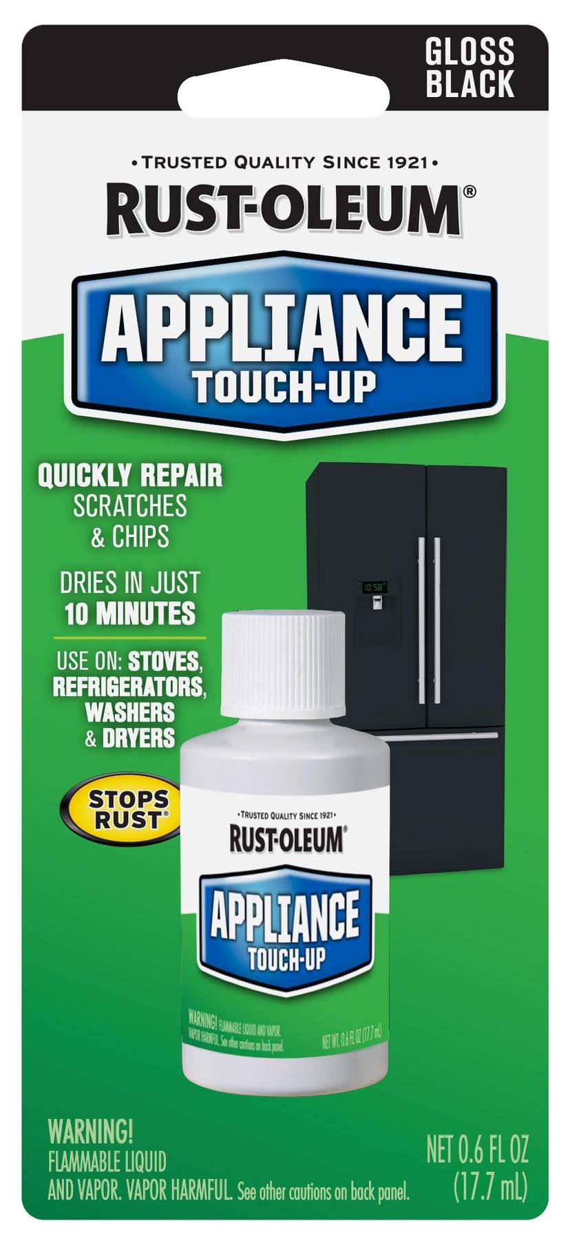 RUST-OLEUM 213174 Paint .6-Ounce Specialty Brush Bottle Appliance Touch Up, Black, 0.6 Ounce RUST-OLEUM 213174 Paint .6-Ounce Specialty Brush Bottle Appliance Touch Up, Black, 0.6 Ounce