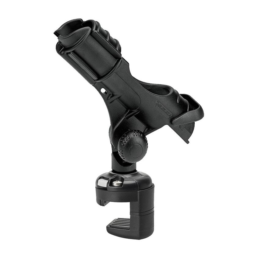 RAILBLAZA 08-0106-11 ROD HOLDER II W/PONTOON BOAT RAILMO, Track Mount; Holds Single Rod; Compatible With Aluminum Track Boat Gunnels; Black; UV Stabilized Fiberglass Reinforced Plastic; With Pontoon Boat Rail Mount Combo RAILBLAZA 08-0106-11 ROD HOLDER II W/PONTOON BOAT RAILMO, Track Mount; Holds Single Rod; Compatible With Aluminum Track Boat Gunnels; Black; UV Stabilized Fiberglass Reinforced Plastic; With Pontoon Boat Rail Mount Combo