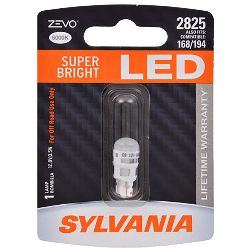 SYLVANIA 2825LED.BP 2825 T10 W5W ZEVO LED White Bulb - Bright LED Bulb, Ideal for Interior Lighting - Map, Dome, Trunk, Cargo and License Plate (Contains 1 Bulb) SYLVANIA 2825LED.BP 2825 T10 W5W ZEVO LED White Bulb - Bright LED Bulb, Ideal for Interior Lighting - Map, Dome, Trunk, Cargo and License Plate (Contains 1 Bulb)