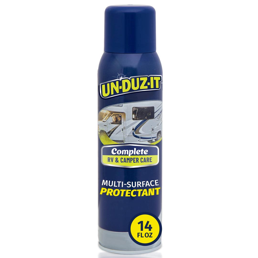 UNDUZIT 126881 RV Multi-Surface Protectant Spray, Sun Protection Spray for RVs and Campers, Use on Vinyl, Plastic and More, 14 oz Can from The Twister Group UNDUZIT 126881 RV Multi-Surface Protectant Spray, Sun Protection Spray for RVs and Campers, Use on Vinyl, Plastic and More, 14 oz Can - The Twister Group Tools product