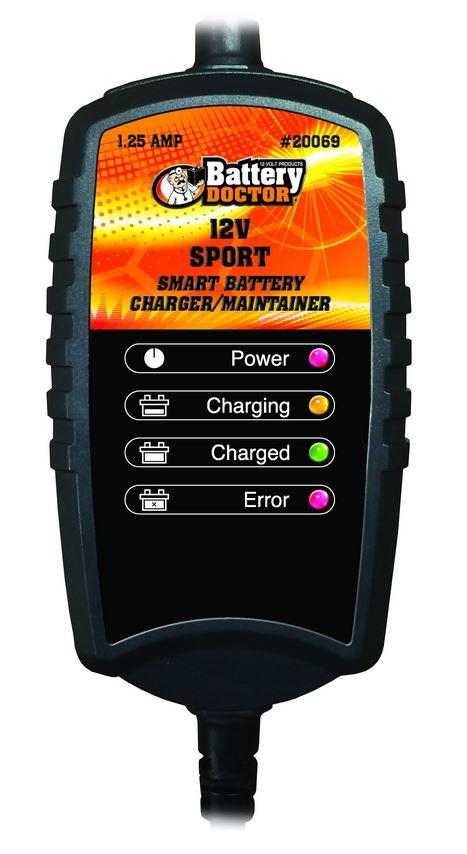 WIRTHCO 20069 BATTERY DOC 12V 1.25 AMP SPORT, For 12 Volt Batteries; Automatic Charger And Maintainer; 1.5 Amp Charging Current; Battery Charge Status LED Indicator; With Ring Terminal/ Alligator Clip Cable Attachments WIRTHCO 20069 BATTERY DOC 12V 1.25 AMP SPORT, For 12 Volt Batteries; Automatic Charger And Maintainer; 1.5 Amp Charging Current; Battery Charge Status LED Indicator; With Ring Terminal/ Alligator Clip Cable Attachments