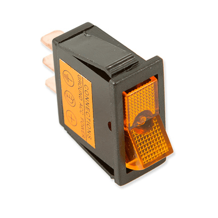 WIRTHCO 20531 On/Off Illuminated Amber Rocker-Fits 12 X 30Mm Slot-20A WIRTHCO 20531 On/Off Illuminated Amber Rocker-Fits 12 X 30Mm Slot-20A