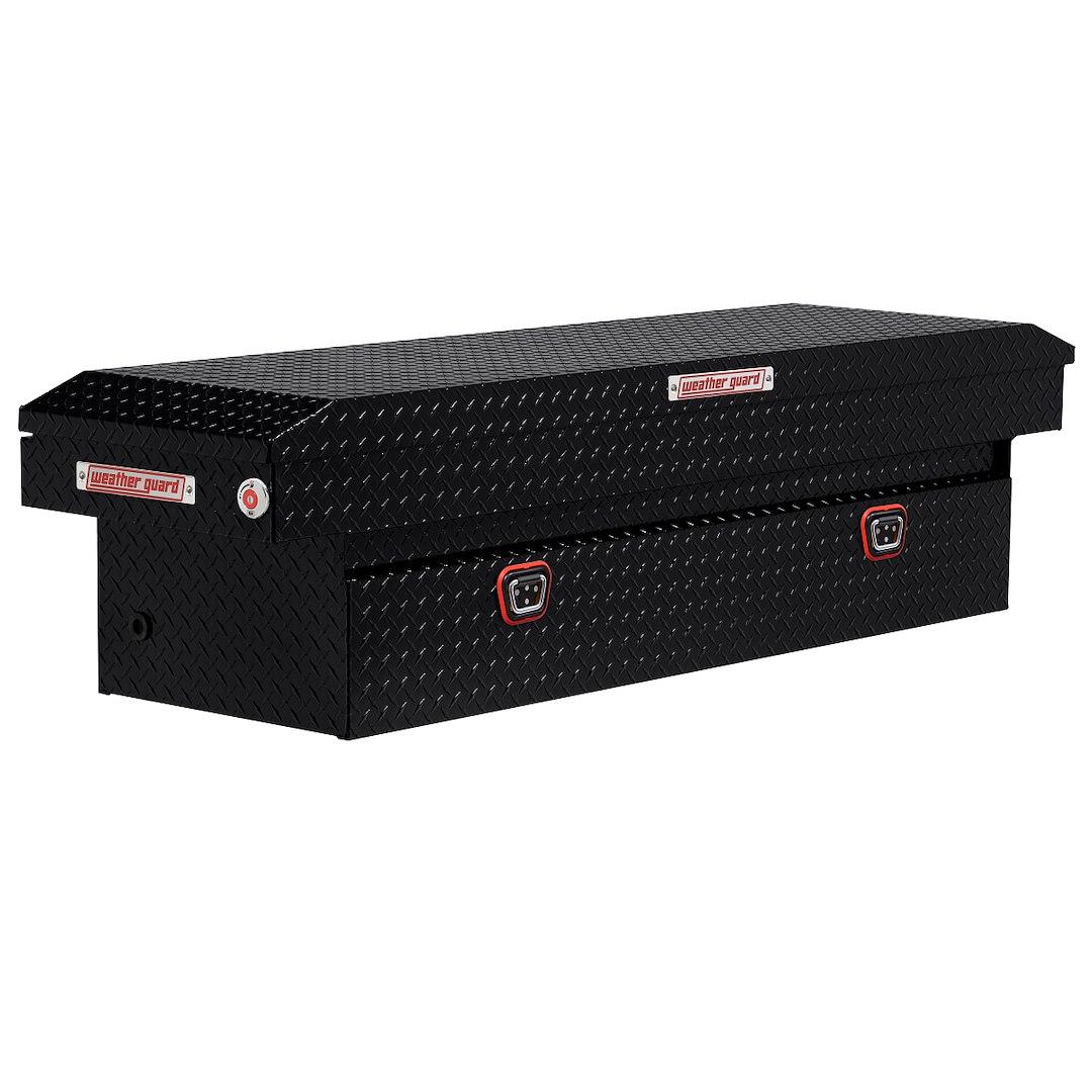 WEATHER GUARD 127-5-04 Tool Box; Crossover; Single Lid; Powder Coated; Gloss Black; Aluminum; 20 Inch Length x 72 Inch Width x 18 Inch Height; 11 Cubic Feet Capacity; Standard Profile from The Twister Group WEATHER GUARD 127-5-04 Tool Box; Crossover; Single Lid; Powder Coated; Gloss Black; Aluminum; 20 Inch Length x 72 Inch Width x 18 Inch Height; 11 Cubic Feet Capacity; Standard Profile - The Twister Group Tools product