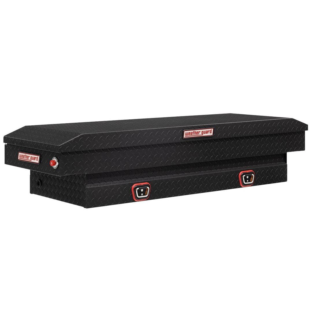 WEATHER GUARD 154-52-03 Model Saddle Box, Aluminum, Compact, Textured Matte Black, 6.0 cu ft from The Twister Group WEATHER GUARD 154-52-03 Model Saddle Box, Aluminum, Compact, Textured Matte Black, 6.0 cu ft - The Twister Group Tools product