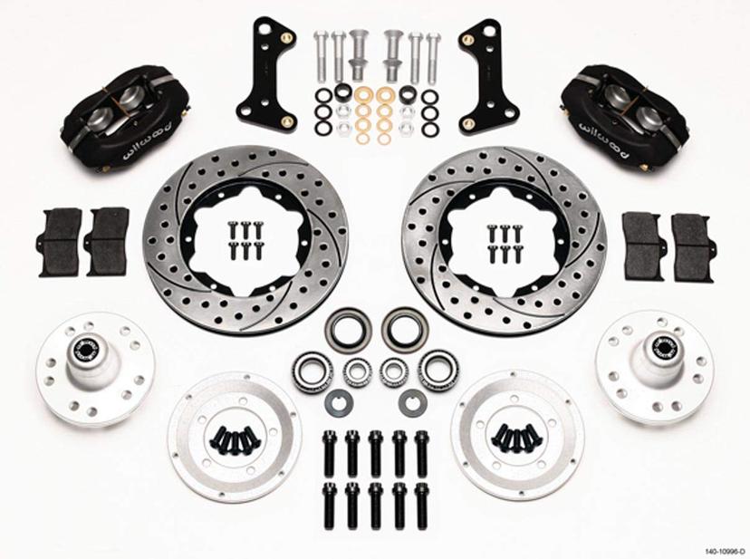 WILWOOD 140-10996-D Brake System, Dynalite, Front, 4 Piston Caliper, 11.000 in Drilled/Slotted Iron Rotor, Offset, Aluminum, Black, GM A-Body/F-Body/X-Body 1964-74, Kit WILWOOD 140-10996-D Brake System, Dynalite, Front, 4 Piston Caliper, 11.000 in Drilled/Slotted Iron Rotor, Offset, Aluminum, Black, GM A-Body/F-Body/X-Body 1964-74, Kit