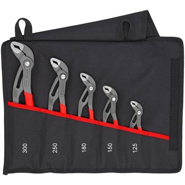 KNIPEX 001955S5 5 Pc Pliers Cobra Set In Tool Roll from The Twister Group KNIPEX 001955S5 5 Pc Pliers Cobra Set In Tool Roll - The Twister Group product