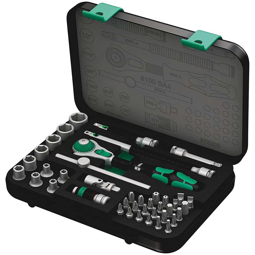 WERA 05003535001 SAE 1/4- Drive Speed Ratchet Set (41-Piece Set) WERA 05003535001 SAE 1/4- Drive Speed Ratchet Set (41-Piece Set)