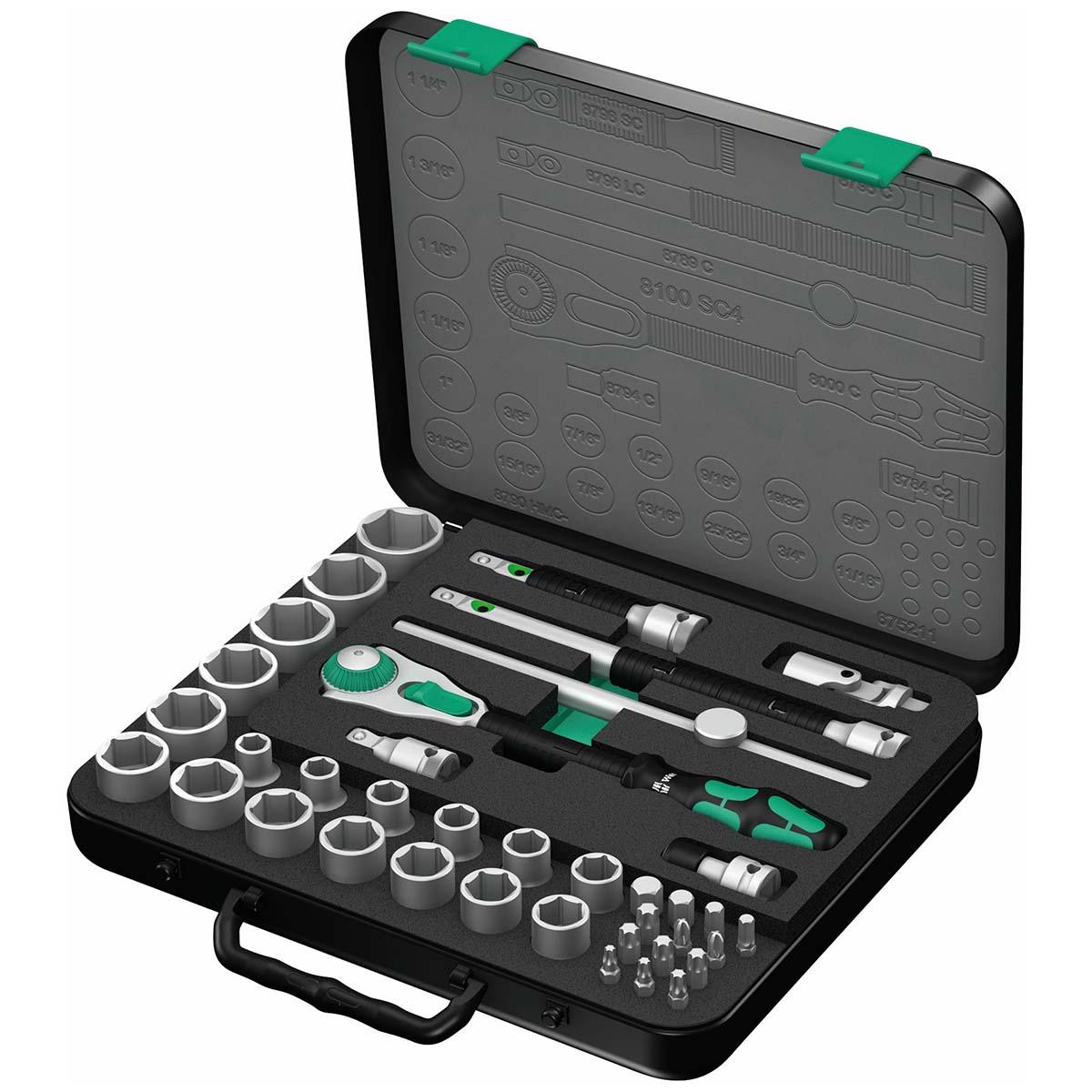 WERA 05003647001 Zyklop SAE Speed Ratchet Set - 1/2 INCH Drive (38-Piece Set) - High quality product image showing WERA 05003647001 Zyklop SAE Speed Ratchet Set - 1/2 INCH Drive (38-Piece Set) details and features WERA 05003647001 Zyklop SAE Speed Ratchet Set - 1/2 INCH Drive (38-Piece Set) - High quality product image showing WERA 05003647001 Zyklop SAE Speed Ratchet Set - 1/2 INCH Drive (38-Piece Set) details and features