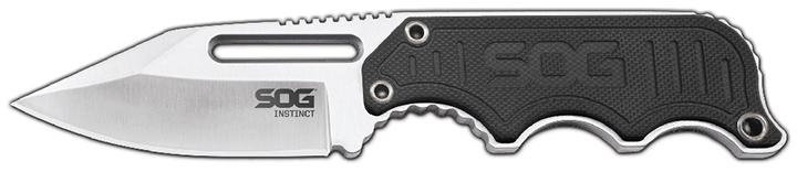 SOG NB1012-CP Instinct Knife-non-folding 2.3 INCH Blade-black And Silver Handle-satin Finish SOG NB1012-CP Instinct Knife-non-folding 2.3 INCH Blade-black And Silver Handle-satin Finish
