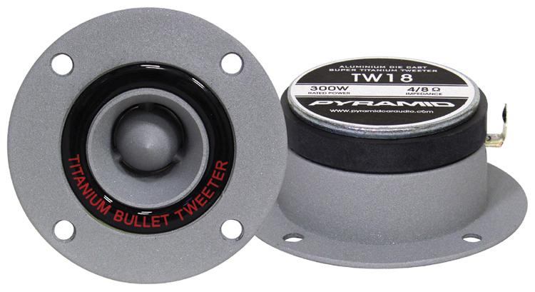 PYRAMID TW18 Aluminum Cast Bullet Style Tweeter 300 Watt (Pair) - High quality product image showing PYRAMID TW18 Aluminum Cast Bullet Style Tweeter 300 Watt (Pair) details and features PYRAMID TW18 Aluminum Cast Bullet Style Tweeter 300 Watt (Pair) - High quality product image showing PYRAMID TW18 Aluminum Cast Bullet Style Tweeter 300 Watt (Pair) details and features