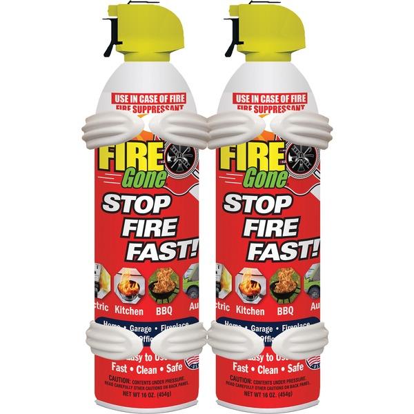 FIRE GONE 2-FG-7209 Fire Suppressants with Bracket, 2 pk FIRE GONE 2-FG-7209 Fire Suppressants with Bracket, 2 pk