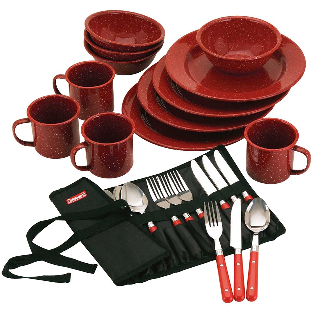 COLEMAN 2000016407 24-PIECE SPECKLED ENAMELWARE COOK SET - RED from The Twister Group COLEMAN 2000016407 24-PIECE SPECKLED ENAMELWARE COOK SET - RED - The Twister Group Tools product