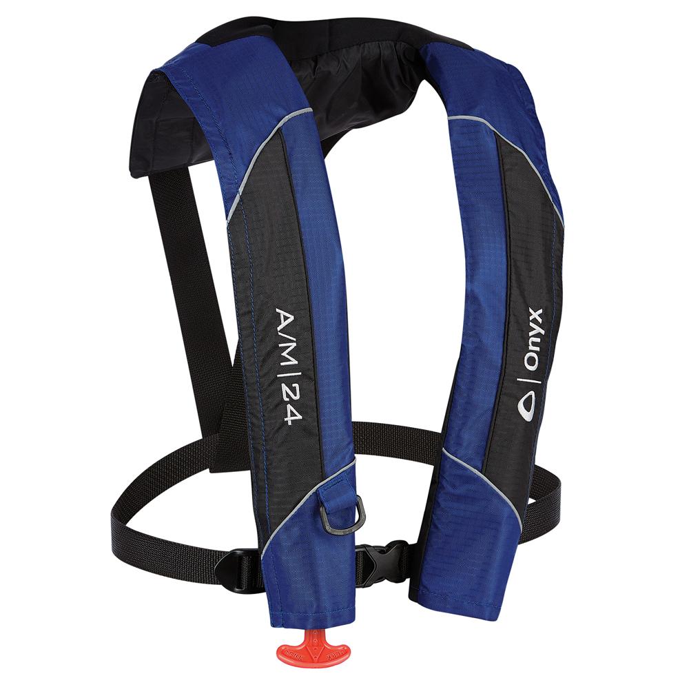 ONYX 132000-500-004-15 A/M-24 AUTOMATIC/MANUAL INFLATABLE PFD LIFE JACKET - BLUE from The Twister Group ONYX 132000-500-004-15 A/M-24 AUTOMATIC/MANUAL INFLATABLE PFD LIFE JACKET - BLUE - The Twister Group Tools product